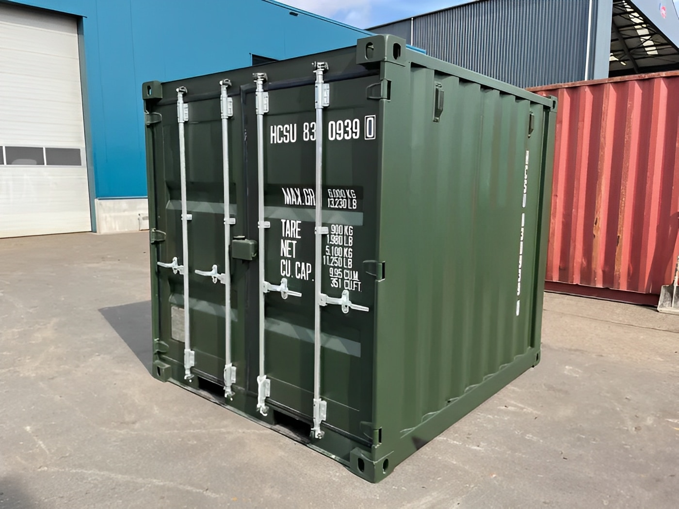8ft Shipping Container Green