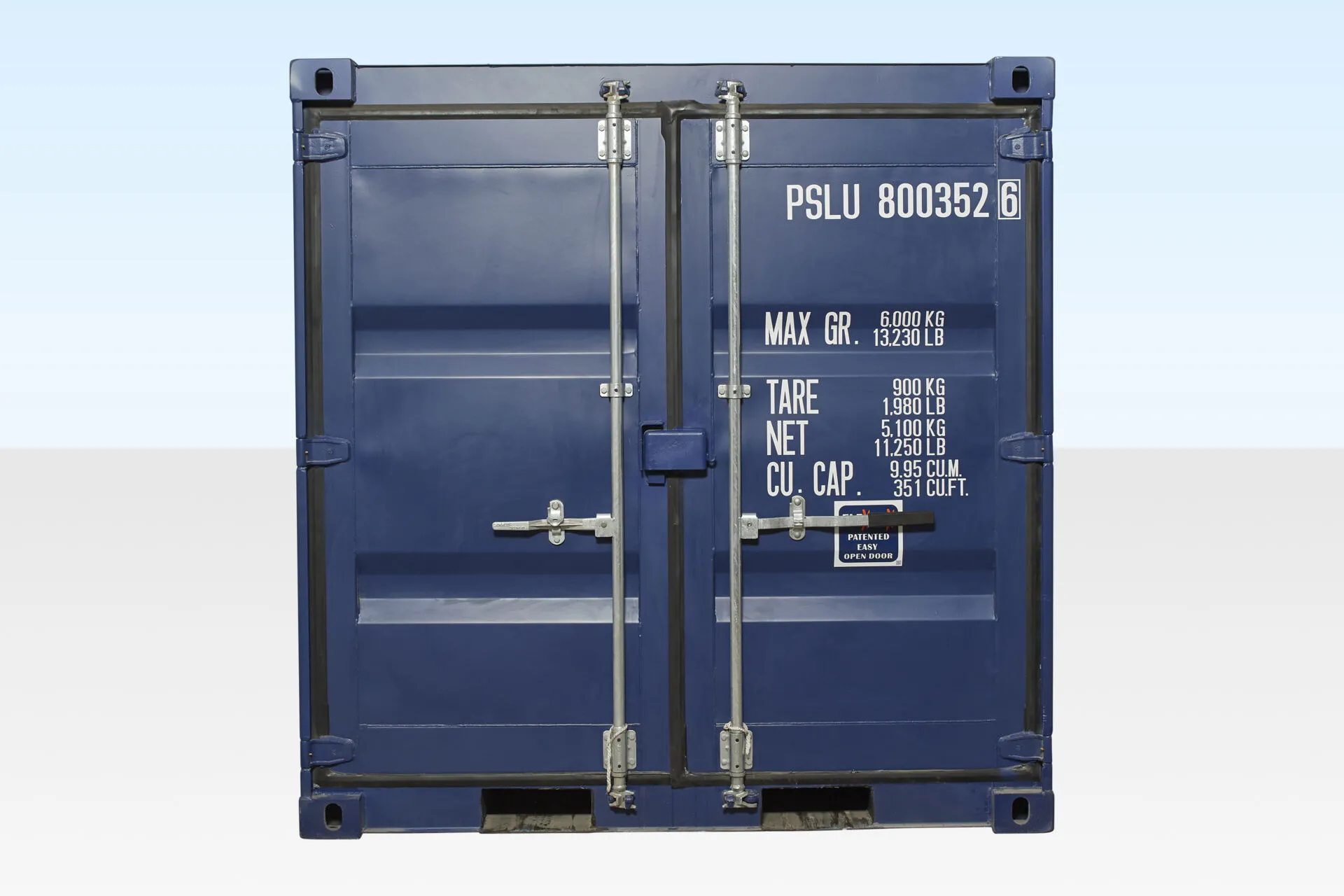 Portable 8ft blue cargo container for limited space storage solutions